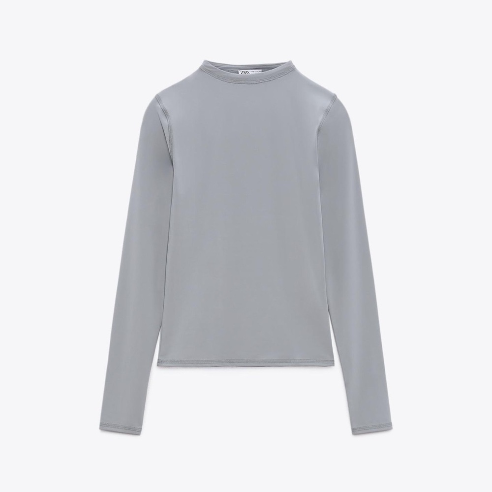 Zara Gray Long Sleeve Top